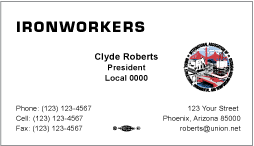 Ironworkers Business Card Template #2