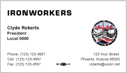 Ironworkers Business Card Template #4