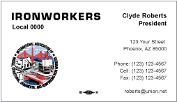 Ironworkers Business Card Template #5
