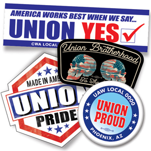 'Union Power' Hard Hat Stickers Union Bug 8 for $8 Union Made Free Shipping!