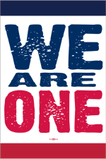 WE ARE ONE bumper sticker