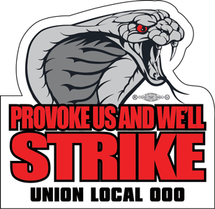 Union Provoke Us and We'll Strike Hard Hat Sticker