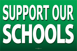 Support our Schools rally sign
