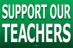 Support our Teachers rally signs
